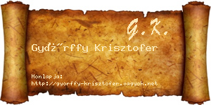 Győrffy Krisztofer névjegykártya